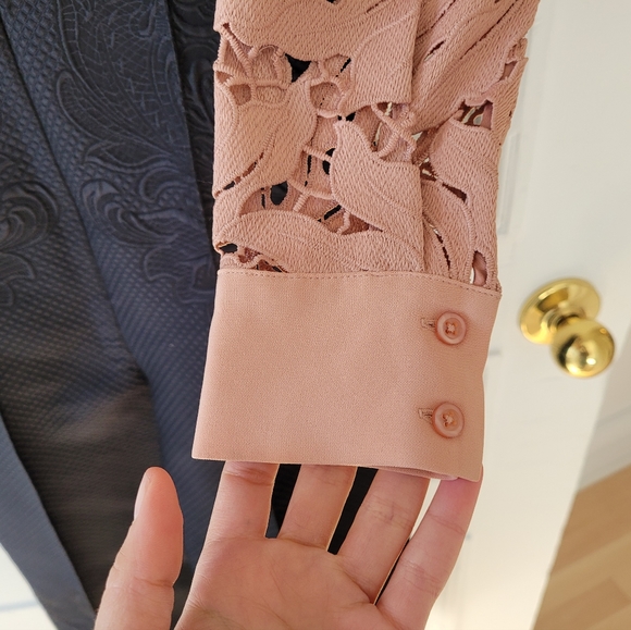 *SOLD* Botanical Crest Lace & Jacquard Jumpsuit - Picture 7 of 7